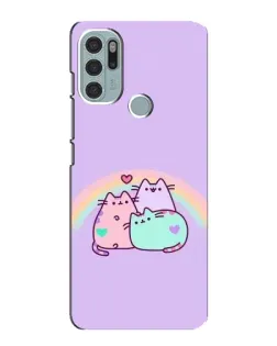 Чехол для Motorola MOTO G60s с картинкой «Радужные Пушины»