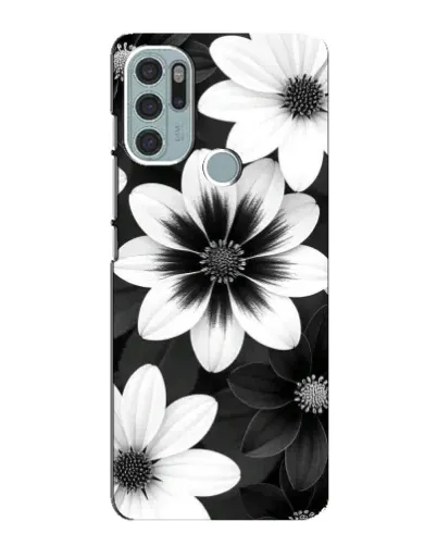 Чехол для Motorola MOTO G60s с картинкой «Монохромные астры»