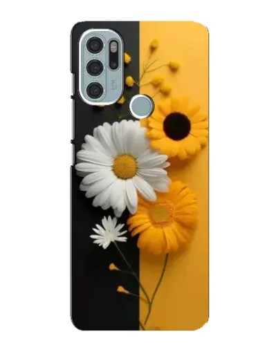 Чехол для Motorola MOTO G60s с картинкой «Подсолнух и ромашка»
