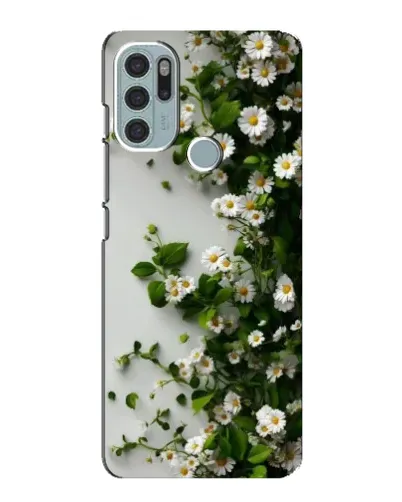Чехол для Motorola MOTO G60s с картинкой «Ветка мелких белых цветов»
