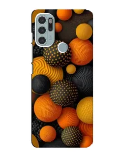 Чохол для Motorola MOTO G60s з картинкою «Об'ємні помаранчеві сфери»