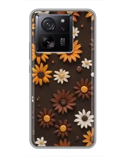 Чехол для Motorola Moto G67 Power с картинкой «Узор из маленьких подсолнухов»