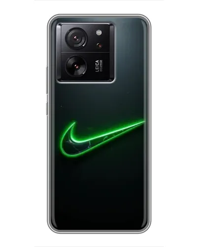 Чехол для Motorola Moto G67 с картинкой «Неоновый контур Nike»
