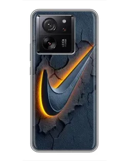 Чехол для Motorola Moto G67 с картинкой «Объемный логотип Найк»