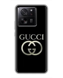 Чохол для Motorola Moto G67 з картинкою «Gucci — золото на чорному»