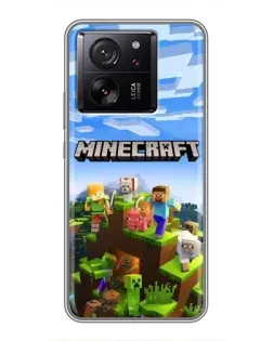 Чехол для Motorola Moto G67 с картинкой «Minecraft классический мир»