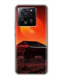 Чехол для Motorola Moto G67 с картинкой «Cybertruck на Марсе»