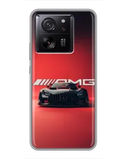 Чехол для Motorola Moto G67 с картинкой «Mercedes AMG — красная линия»
