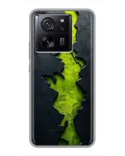 Чехол для Motorola Moto G67 с картинкой «Салатовый разлом скалы»