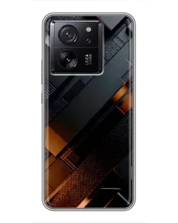 Чехол для Motorola Moto G67 с картинкой «Черные геометрические блоки»
