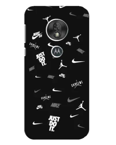 Чохол для Motorola MOTO G7 Play з картинкою «Nike Black Pattern»