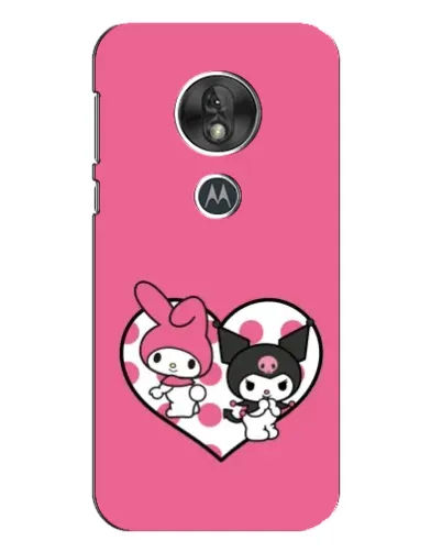 Чехол для Motorola MOTO G7 Play с картинкой «Kuromi и My Melody»