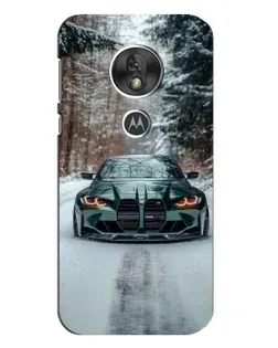 Чехол для Motorola MOTO G7 Play с картинкой «BMW в зимнем лесу»