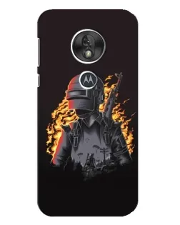 Чехол для Motorola MOTO G7 Play с картинкой «PUBG — огненный силуэт»