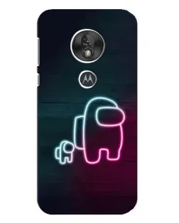 Чехол для Motorola MOTO G7 Play с картинкой «Among Us неон-арт»
