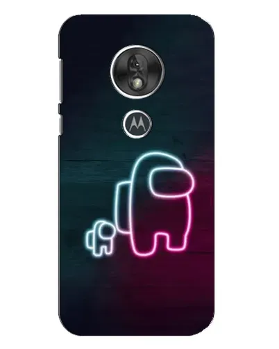Чехол для Motorola MOTO G7 Play с картинкой «Among Us неон-арт»