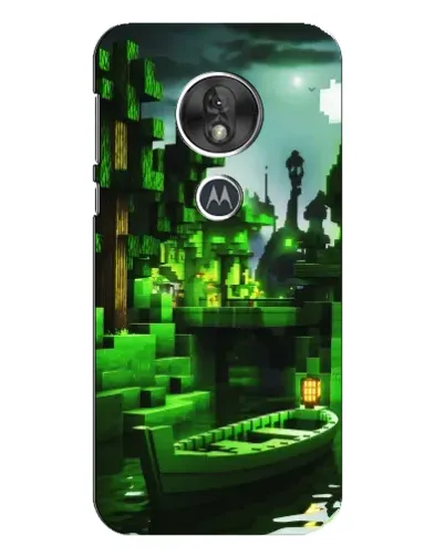 Чехол для Motorola MOTO G7 Play с картинкой «Minecraft лесной пейзаж»