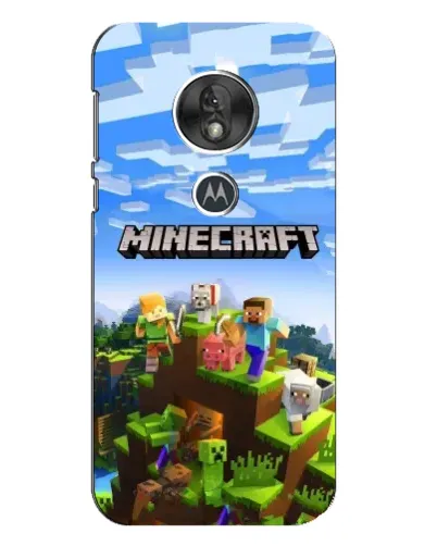 Чехол для Motorola MOTO G7 Play с картинкой «Minecraft классический мир»