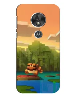 Чехол для Motorola MOTO G7 Play с картинкой «Майнкрафт закат солнца»