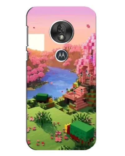 Чехол для Motorola MOTO G7 Play с картинкой «Розовое дерево Minecraft»