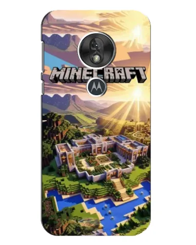Чехол для Motorola MOTO G7 Play с картинкой «Minecraft панорама»