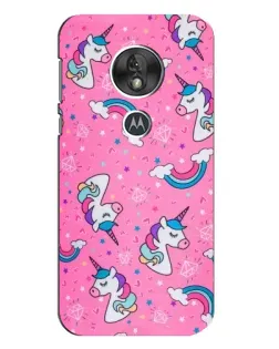 Чехол для Motorola MOTO G7 Play с картинкой «Unicorn паттерн розовый»