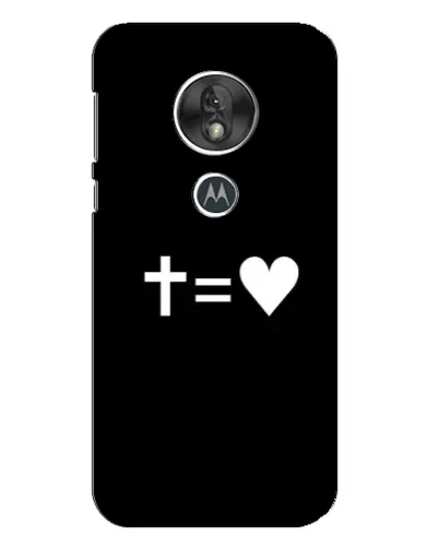 Чехол для Motorola MOTO G7 Play с картинкой «Крест и Сердце»