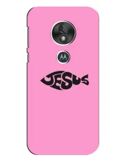 Чехол для Motorola MOTO G7 Play с картинкой «Розовый символ  Jesus»