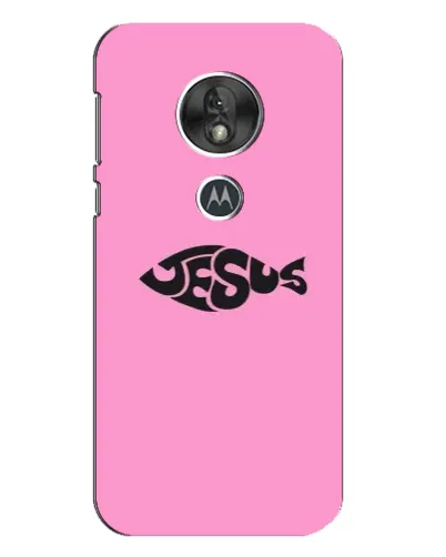 Чехол для Motorola MOTO G7 Play с картинкой «Розовый символ  Jesus»