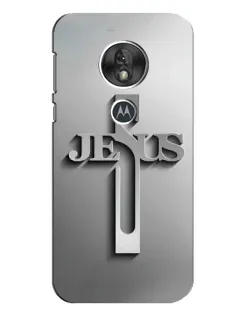 Чохол для Motorola MOTO G7 Play з картинкою «Металевий хрест Jesus»