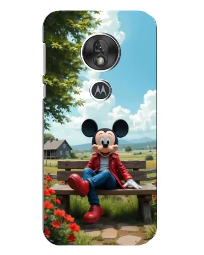 Чохол для Motorola MOTO G7 Play з картинкою «Міккі на лавці»