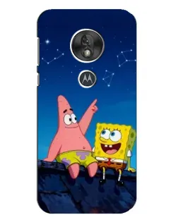 Чехол для Motorola MOTO G7 Play с картинкой «Губка Боб и Патрик ночью»