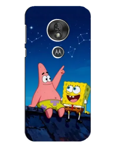 Чехол для Motorola MOTO G7 Play с картинкой «Губка Боб и Патрик ночью»