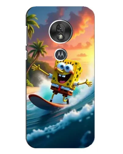 Чехол для Motorola MOTO G7 Play с картинкой «Губка Боб серфингист»