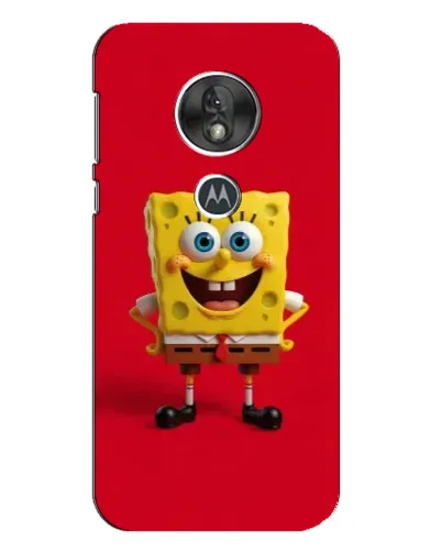 Чехол для Motorola MOTO G7 Play с картинкой «Спанч Боб на красном»