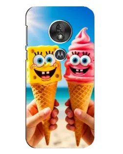 Чехол для Motorola MOTO G7 Play с картинкой «Спанч Боб мороженое»