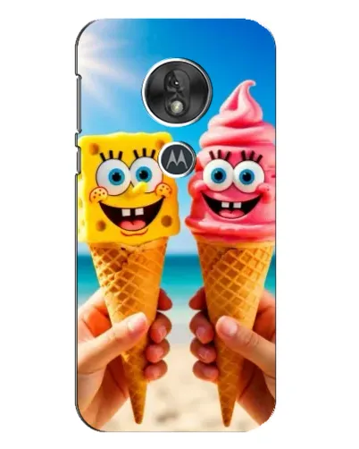 Чехол для Motorola MOTO G7 Play с картинкой «Спанч Боб мороженое»
