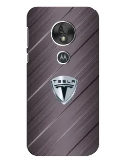 Чехол для Motorola MOTO G7 Play с картинкой «Металлическая текстура Tesla»