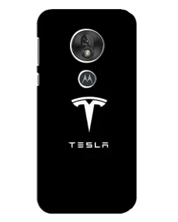 Чехол для Motorola MOTO G7 Play с картинкой «Tesla White Logo»