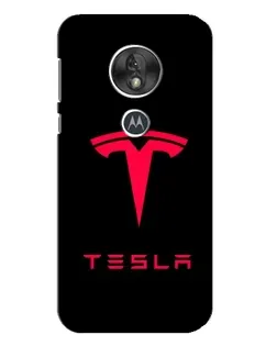 Чехол для Motorola MOTO G7 Play с картинкой «Tesla Red Logo»