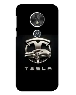 Чехол для Motorola MOTO G7 Play с картинкой «Tesla — серебристое авто»