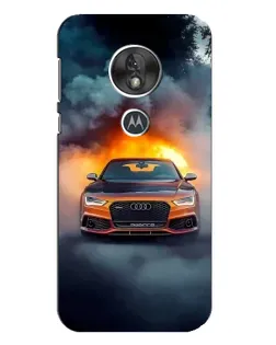 Чохол для Motorola MOTO G7 Play з картинкою «Audi у вогняному диму»