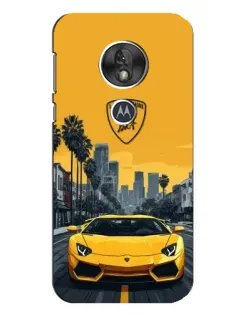 Чехол для Motorola MOTO G7 Play с картинкой «Желтый Lamborghini город»