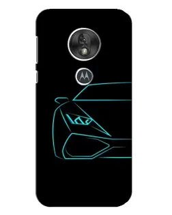 Чехол для Motorola MOTO G7 Play с картинкой «Голубой силуэт Lamborghini»
