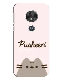 Чехол для Motorola MOTO G7 Play с картинкой «Pusheen логотип»