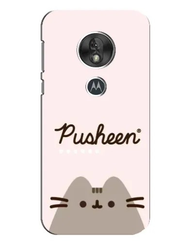 Чехол для Motorola MOTO G7 Play с картинкой «Pusheen логотип»