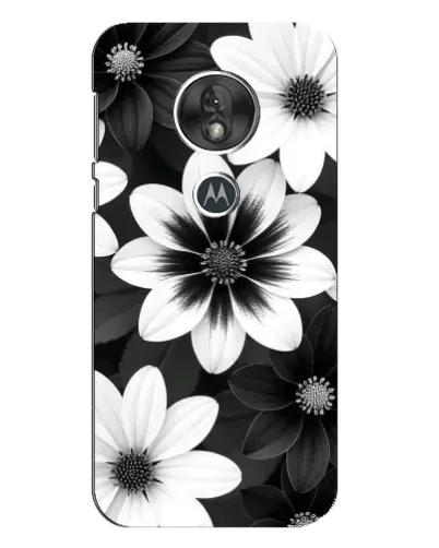 Чехол для Motorola MOTO G7 Play с картинкой «Монохромные астры»