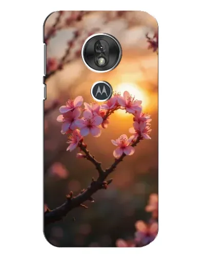 Чехол для Motorola MOTO G7 Play с картинкой «Розовый цвет сердце на фоне заката»