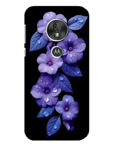 Чехол для Motorola MOTO G7 Play с картинкой «Фиолетовые цветы с росою»