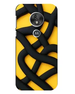 Чехол для Motorola MOTO G7 Play с картинкой «Черное желтое переплетение»